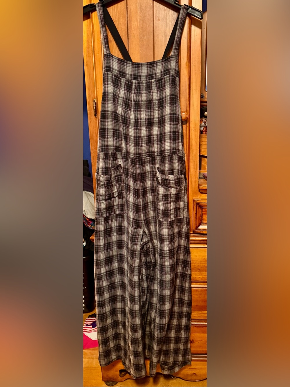 NATURAL LIFE Black & White Plaid Pinafore Jumpsuit - Picture 4 of 5